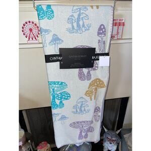 Cynthia Rowley Mushroom Oversize Throw Blanket 50x70 inch Multi-Color Mushrooms